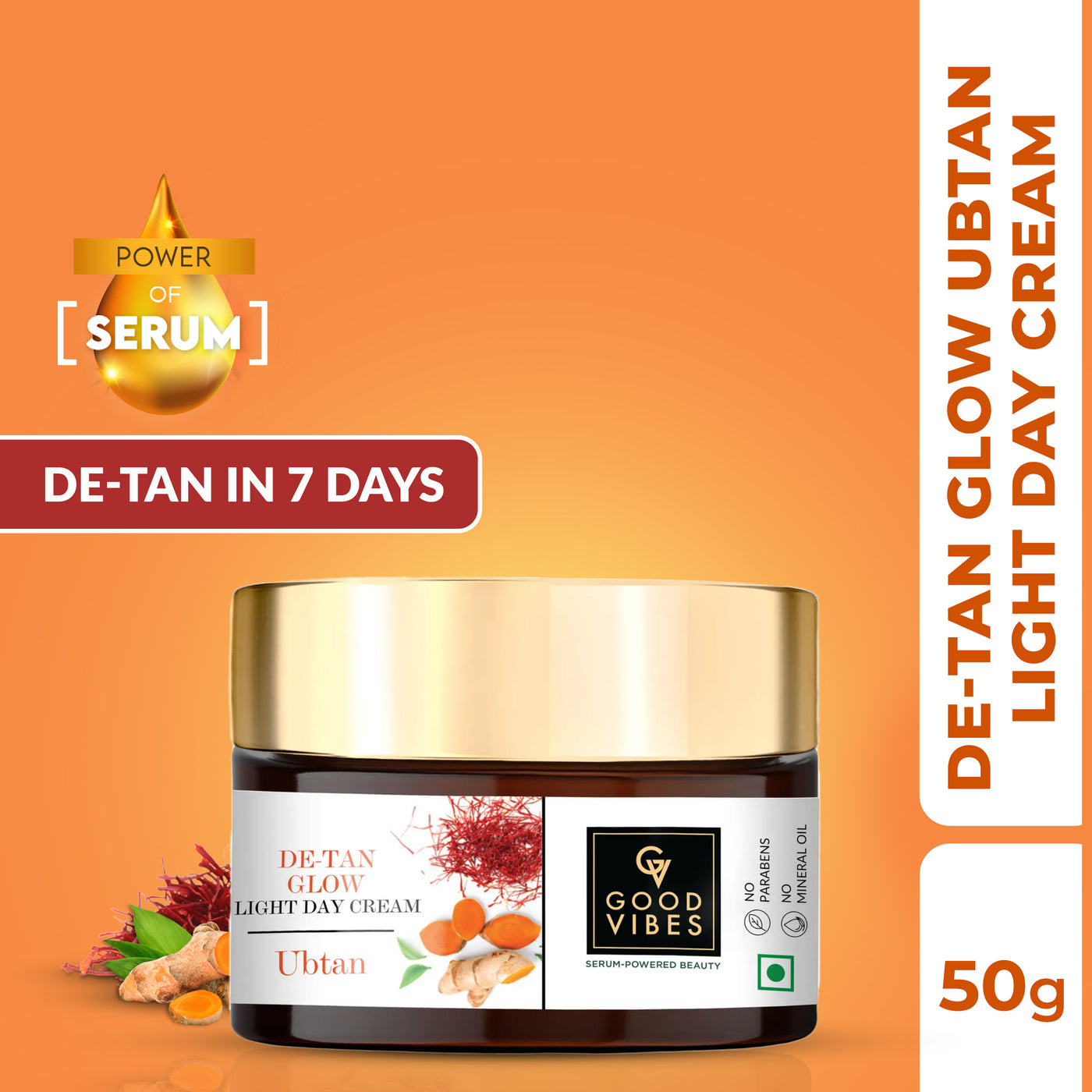 Ubtan De-Tan Glow Light Day Cream with Power of Serum