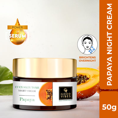 Papaya Even Skin Tone Night Cream with Power of Serum| Evens Skin Tone | Nourishes and Brightens the Skin Overnight | Suitable for all skin types