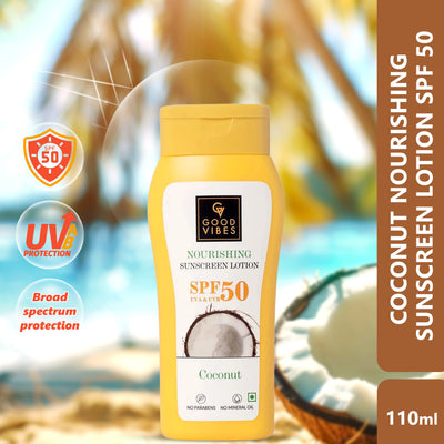 Coconut Nourishing Sunscreen Lotion SPF 50, With Lime & Rosemary Leaf Oil