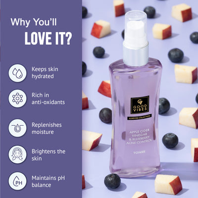 Apple Cider Vinegar & Blueberry Anti Acne Toner | Forever Collection | (100 ml)