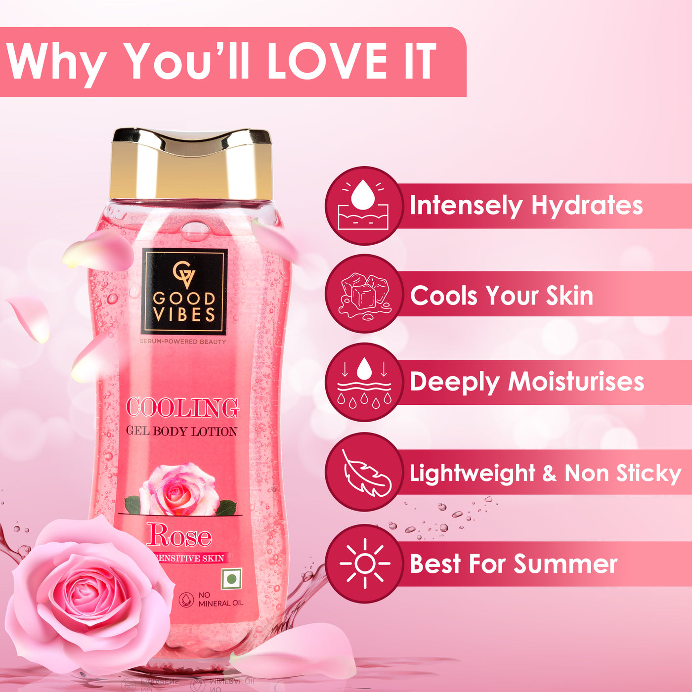 Rose Cooling Gel Body Lotion