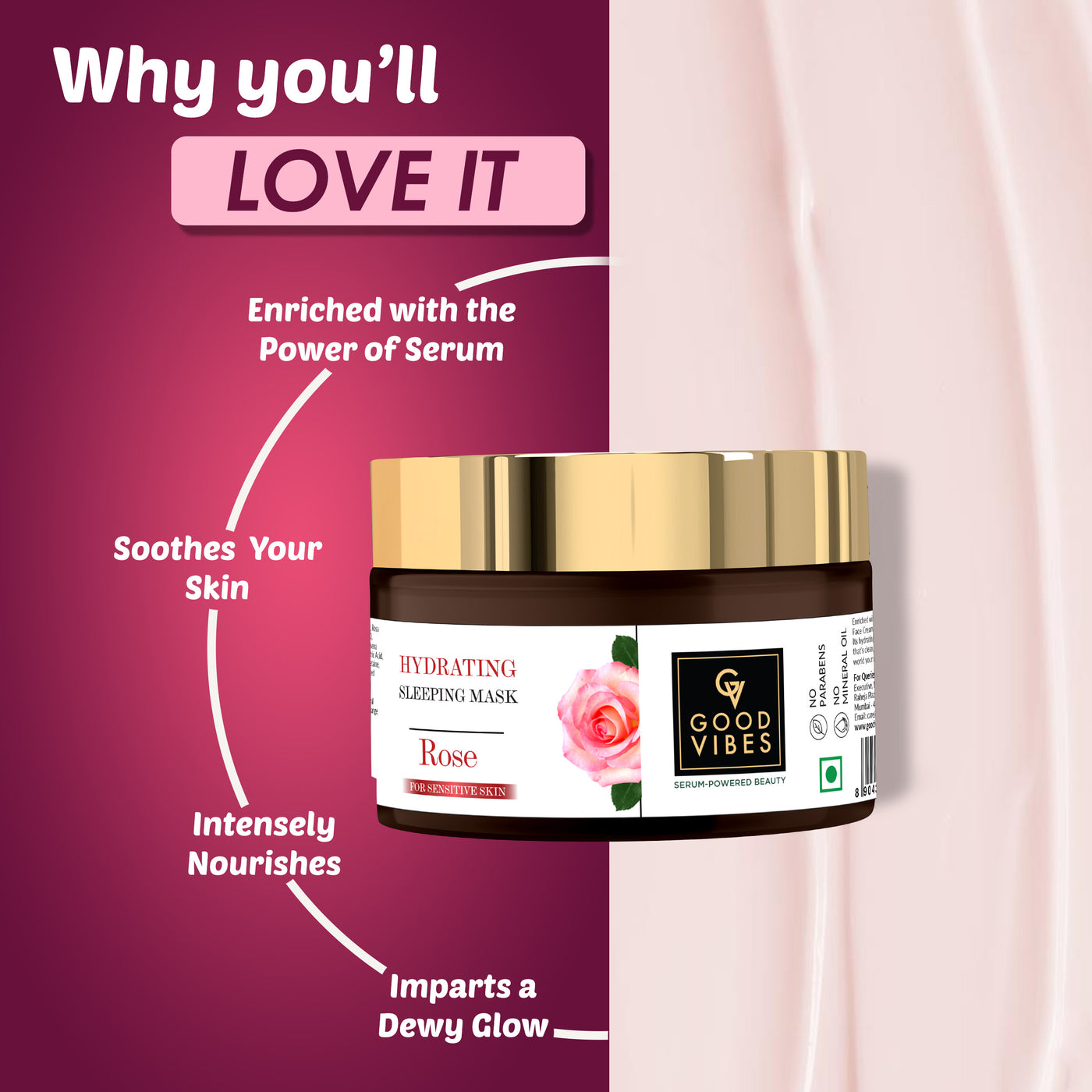 Hydrating Rose Face Cream with Power Of Serum|Dermatologically Tested for Sensitive skin | Made from Chaitri Roses