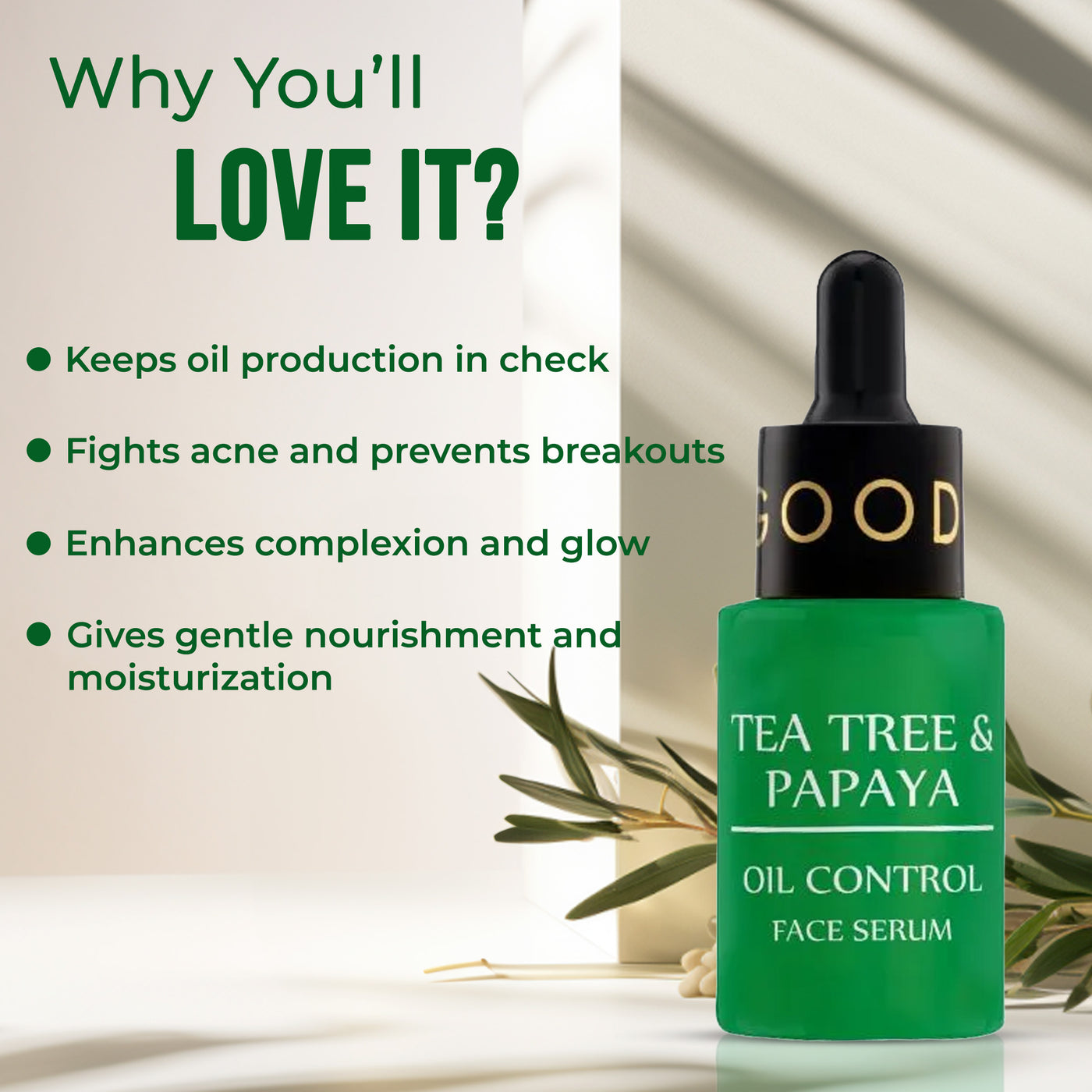Oil Control Tea Tree & Papaya Face Serum 30ml