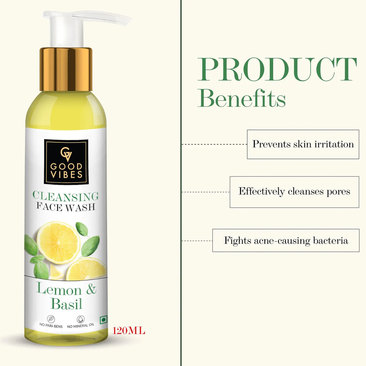 Good Vibes Refreshing Face Wash - Lemon 120 ml