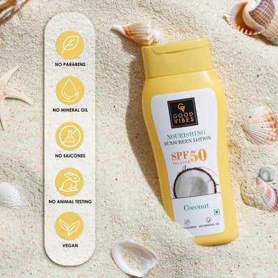 Coconut Nourishing Sunscreen Lotion SPF 50, With Lime & Rosemary Leaf Oil