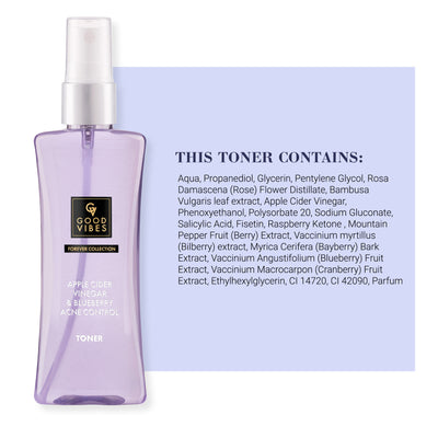 Apple Cider Vinegar & Blueberry Anti Acne Toner | Forever Collection | (100 ml)