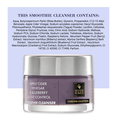 Apple Cider Vinegar & Blueberry Anti Acne Smoothie Cleanser | Forever Collection | (45g)