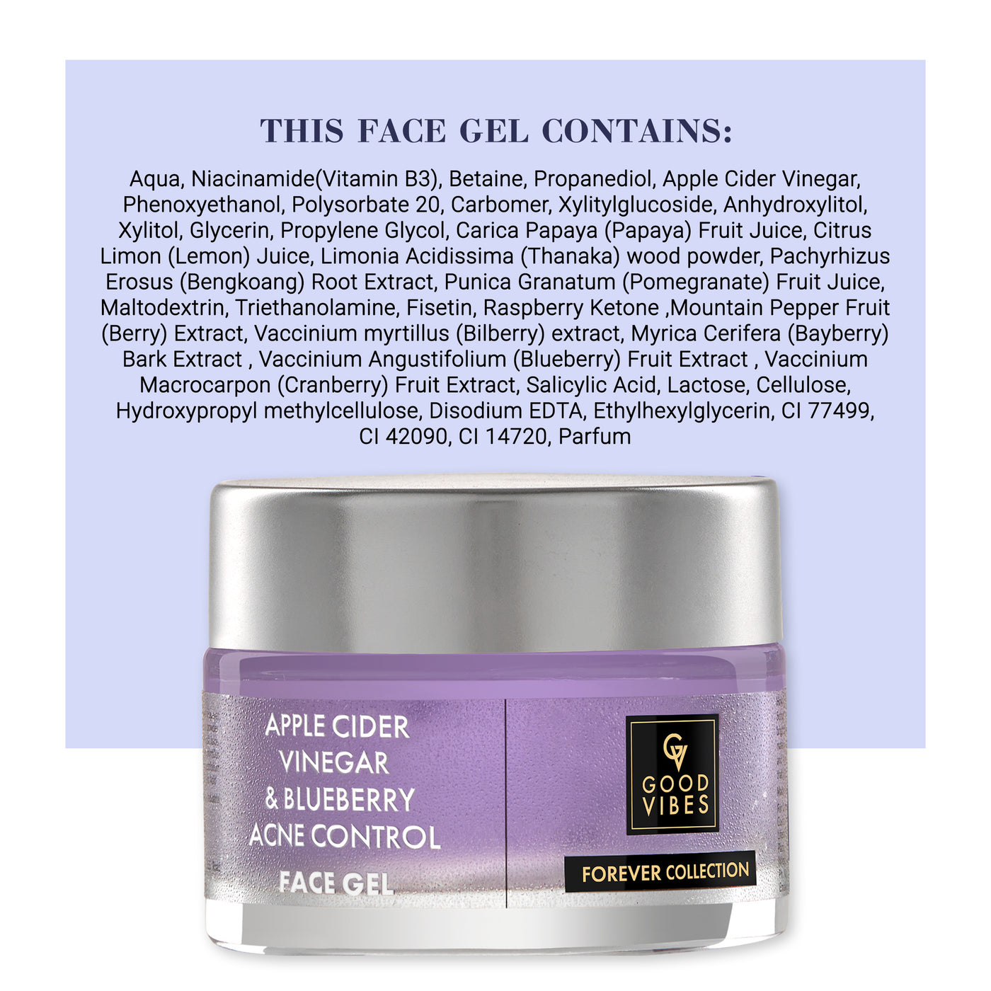 Apple Cider Vinegar & Blueberry Anti Acne Face Gel | Forever Collection | (50 g)
