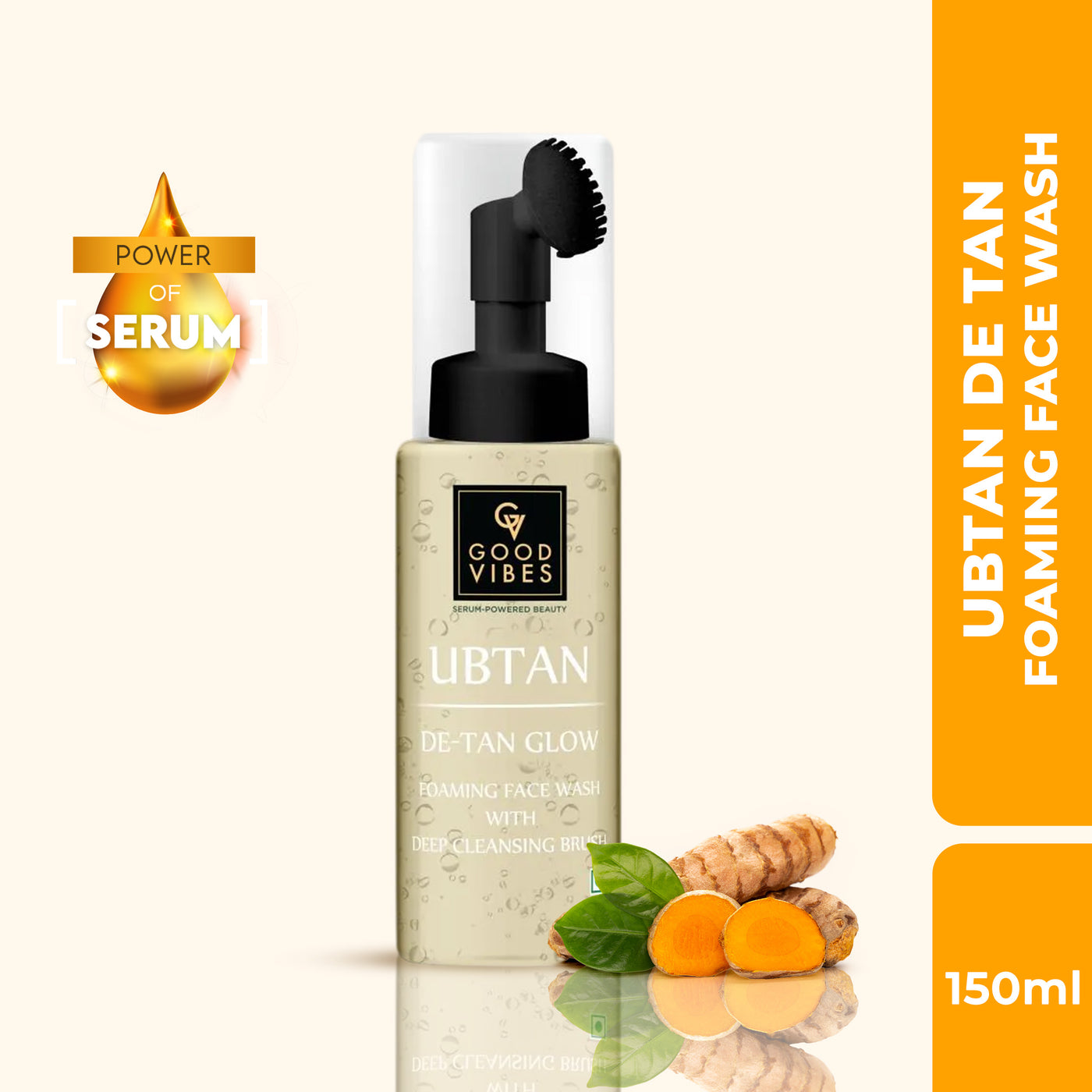 De Tan Glow Ubtan Foaming Face Wash with Deep Cleansing Brush (150ml)