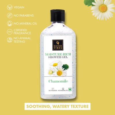Chamomile Moisture Rich Shower Gel | (Body Wash) Soothing, Moisturizing, Certified Fragrance