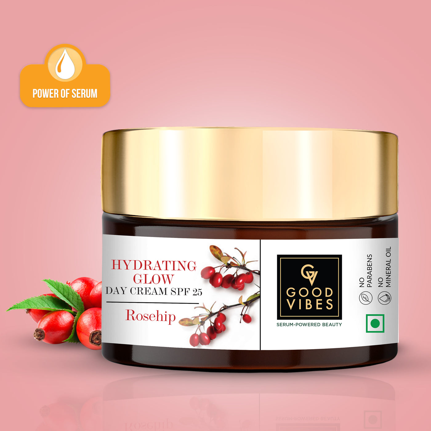 Hydrating Rosehip Day Cream SPF 25 with Power Of Serum