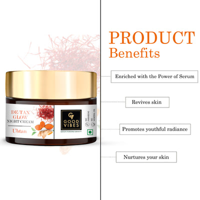 De-Tan Glow Night Cream Ubtan with Power of Serum