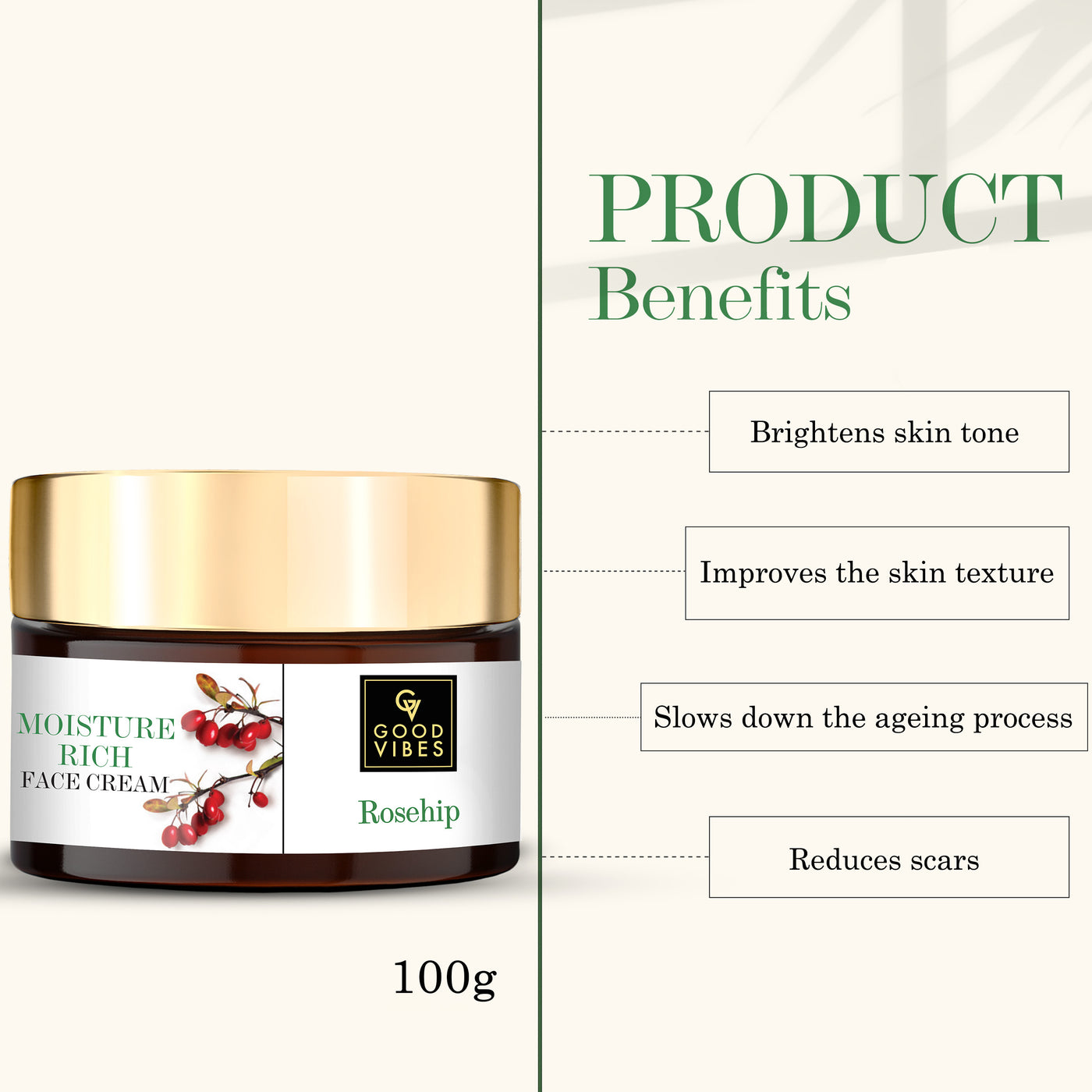 Moisture - Rich Face Cream - Rosehip (100 g)