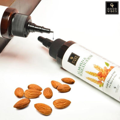 Good Vibes Almond And Wheatgerm Cold Pressed Oil For Hair & Skin (100ml) - 3