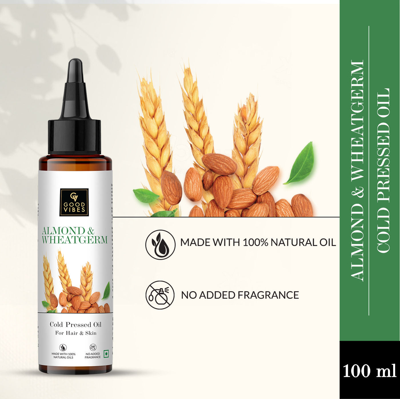 Good Vibes Almond And Wheatgerm Cold Pressed Oil For Hair & Skin (100ml) - 2