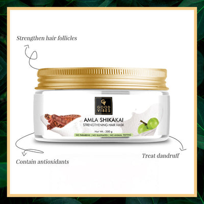 Good Vibes Amla Shikakai Strengthening Hair Mask (200g) - 6