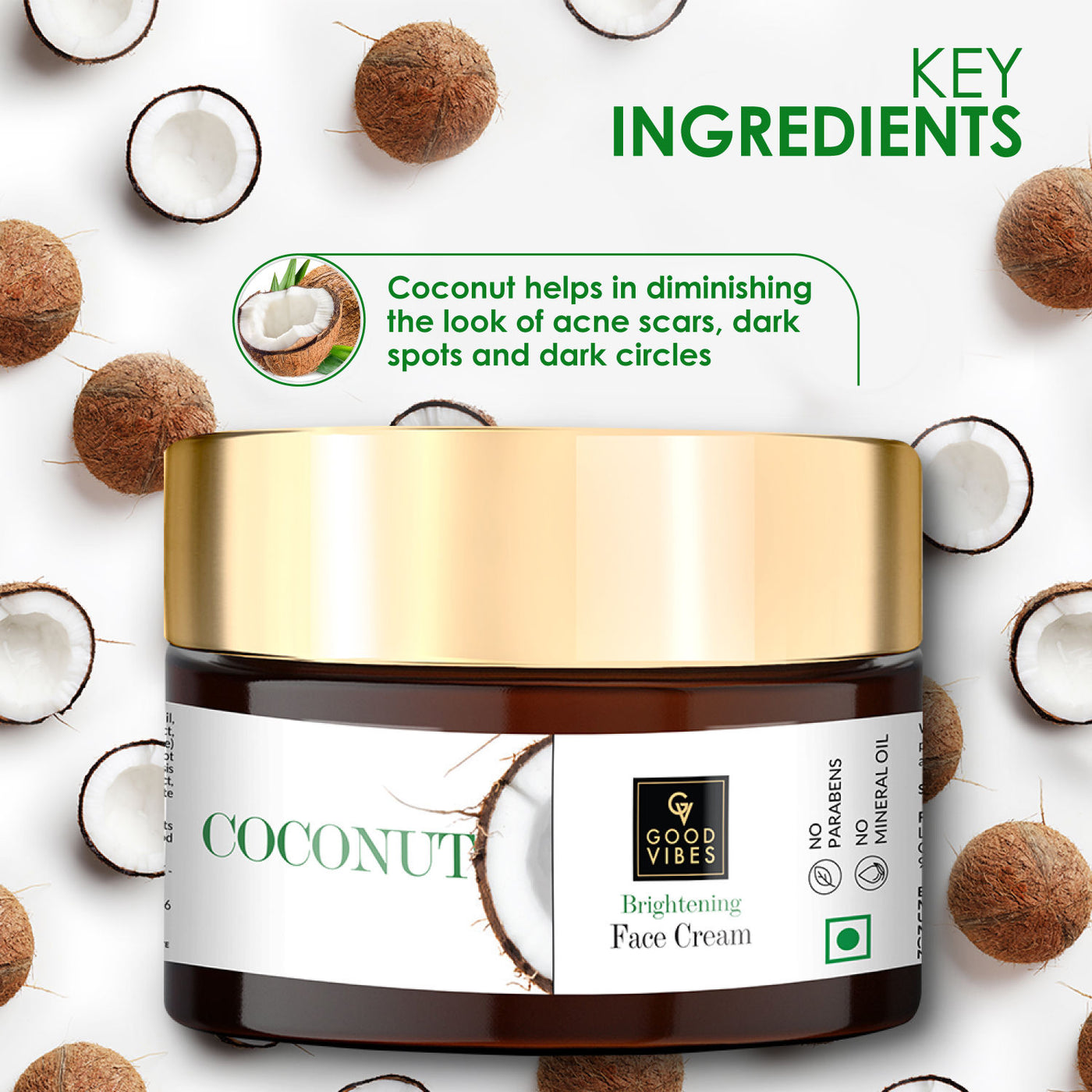 Good Vibes Brightening Face Cream - Coconut (50 g) - 3