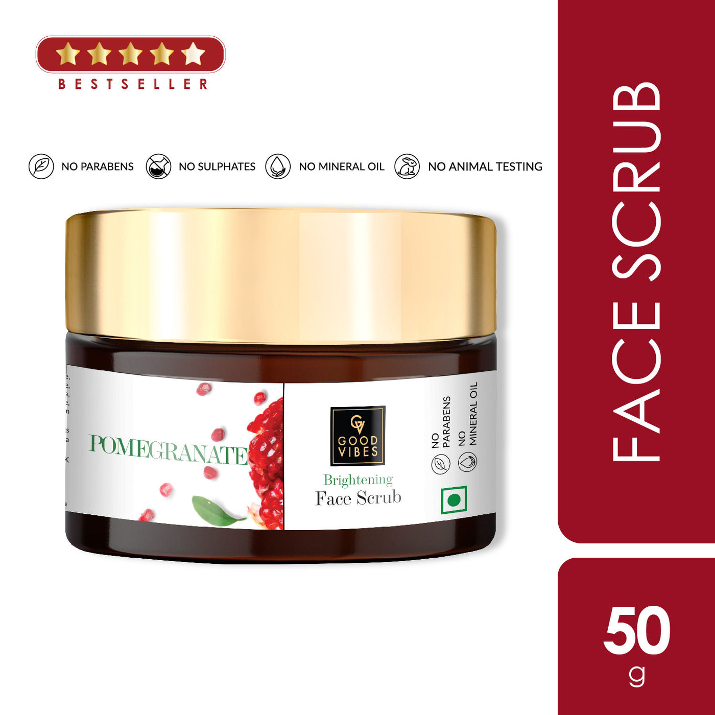Good Vibes Brightening Face Scrub - Pomegranate (50 g) - 3