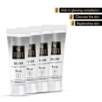 Good Vibes De-Tan Facial Kit - Silver (40 gm) - 3