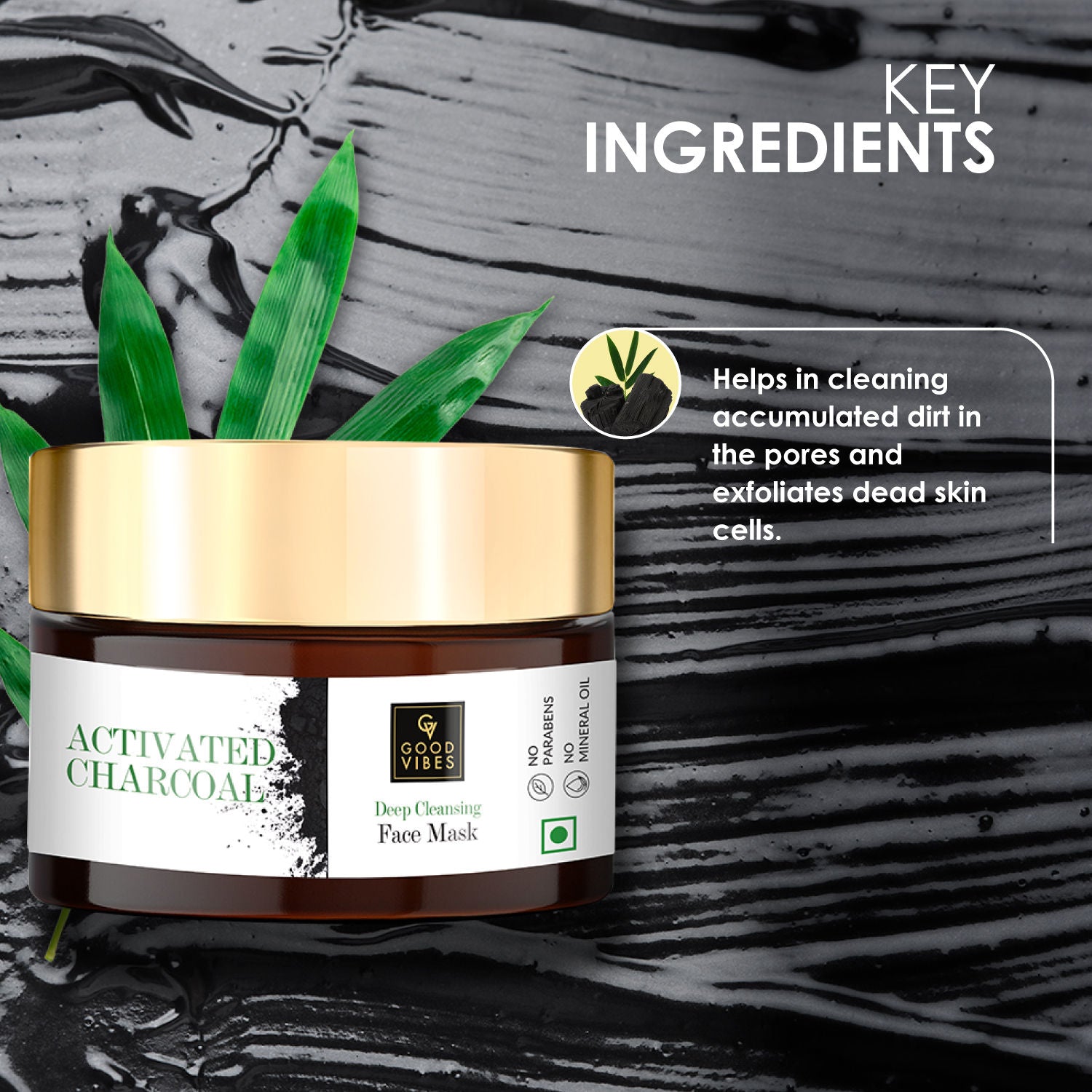 Activated Charcoal Deep Cleansing Face Mask Good Vibes