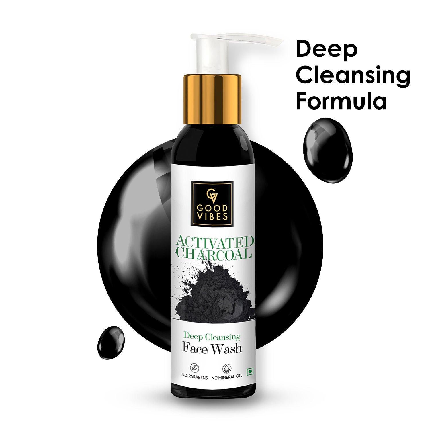 Activated Charcoal Deep Cleansing Face Wash Good Vibes
