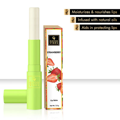 Good Vibes Lip Balm, Strawberry (2.5 gm) - 5