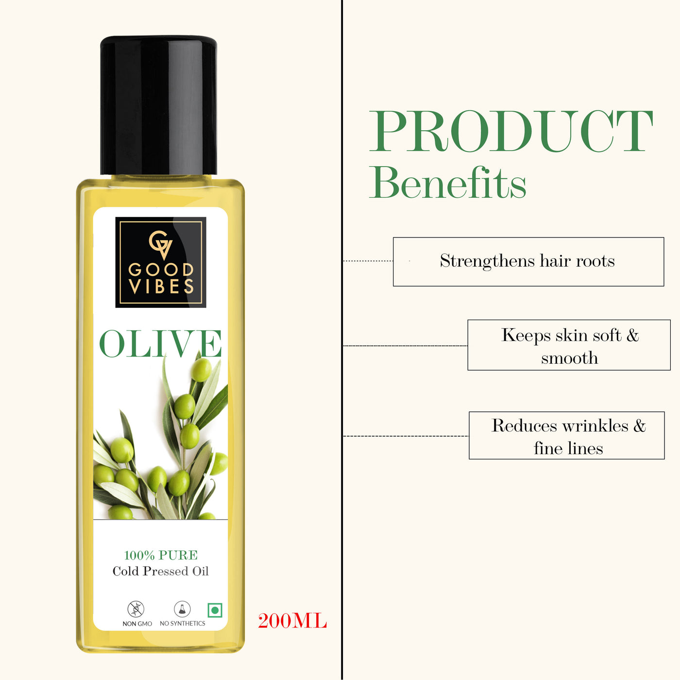 good-vibes-olive-100-percentage-pure-cold-pressed-carrier-oil-for-hair-and-skin-hair-repair-anti-ageing-no-parabens-no-animal-testing-200-ml-1-4