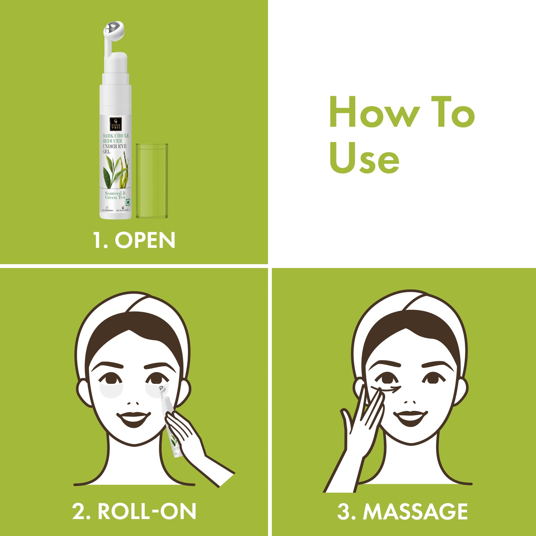 Buy Good Vibes Seaweed Green Tea Dark Circle Reducer Under Eye Gel