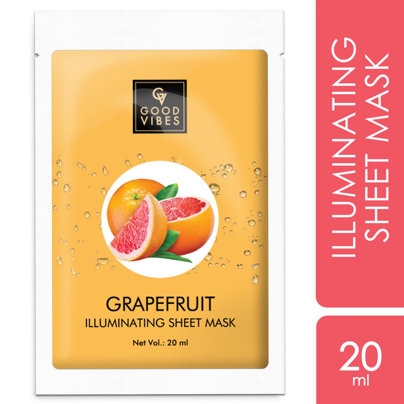 Good Vibes Illuminating Sheet Mask - Grapefruit (20 ml) - 1